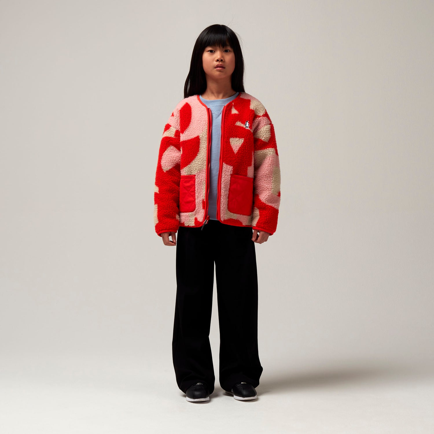 SLEEPING LION | poppin red/ printed teddy