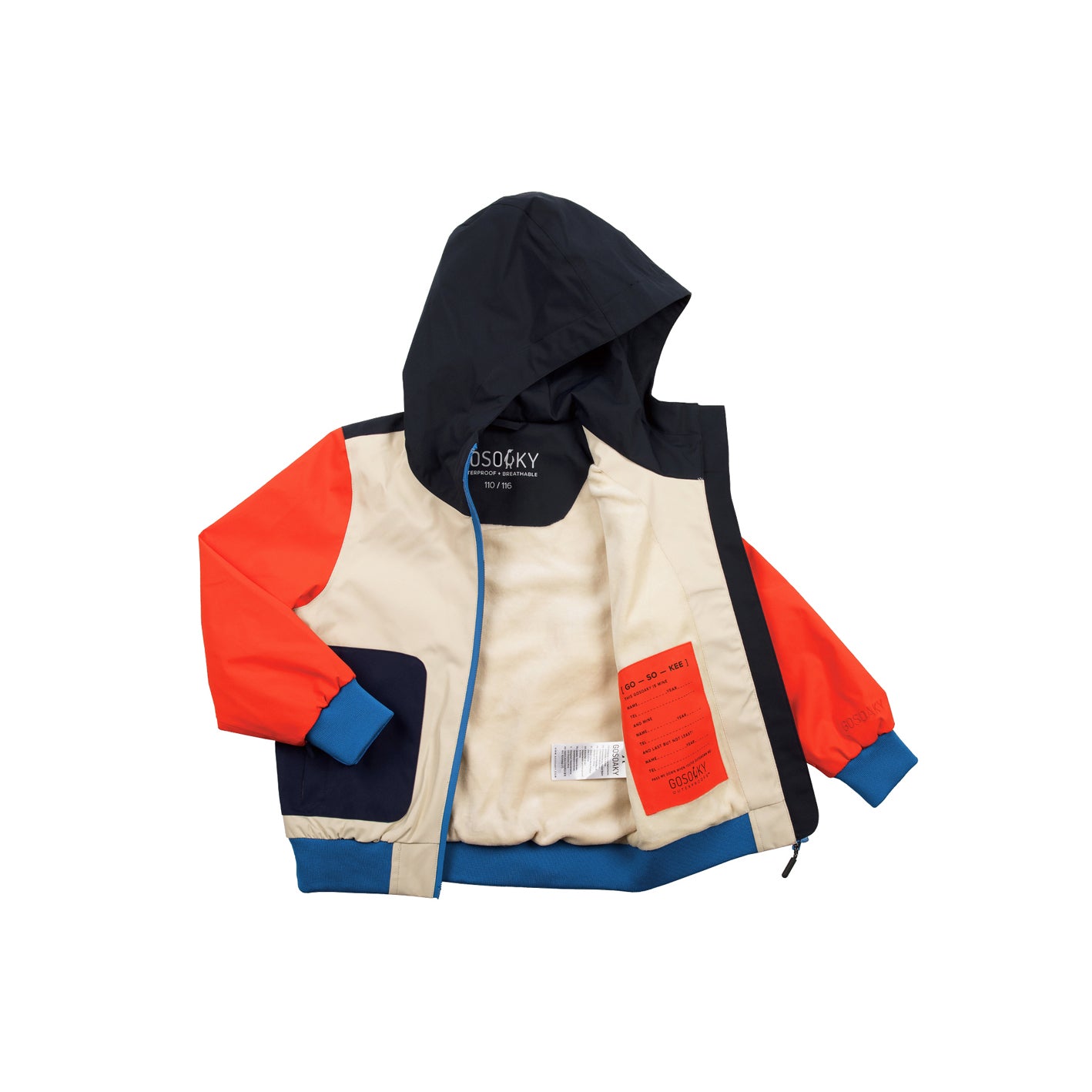 Kid wearing GOSOAKY BLUE BIRD Waterproof Jacket color multi colour - from Outerwear collection of Spring / Summer 2026