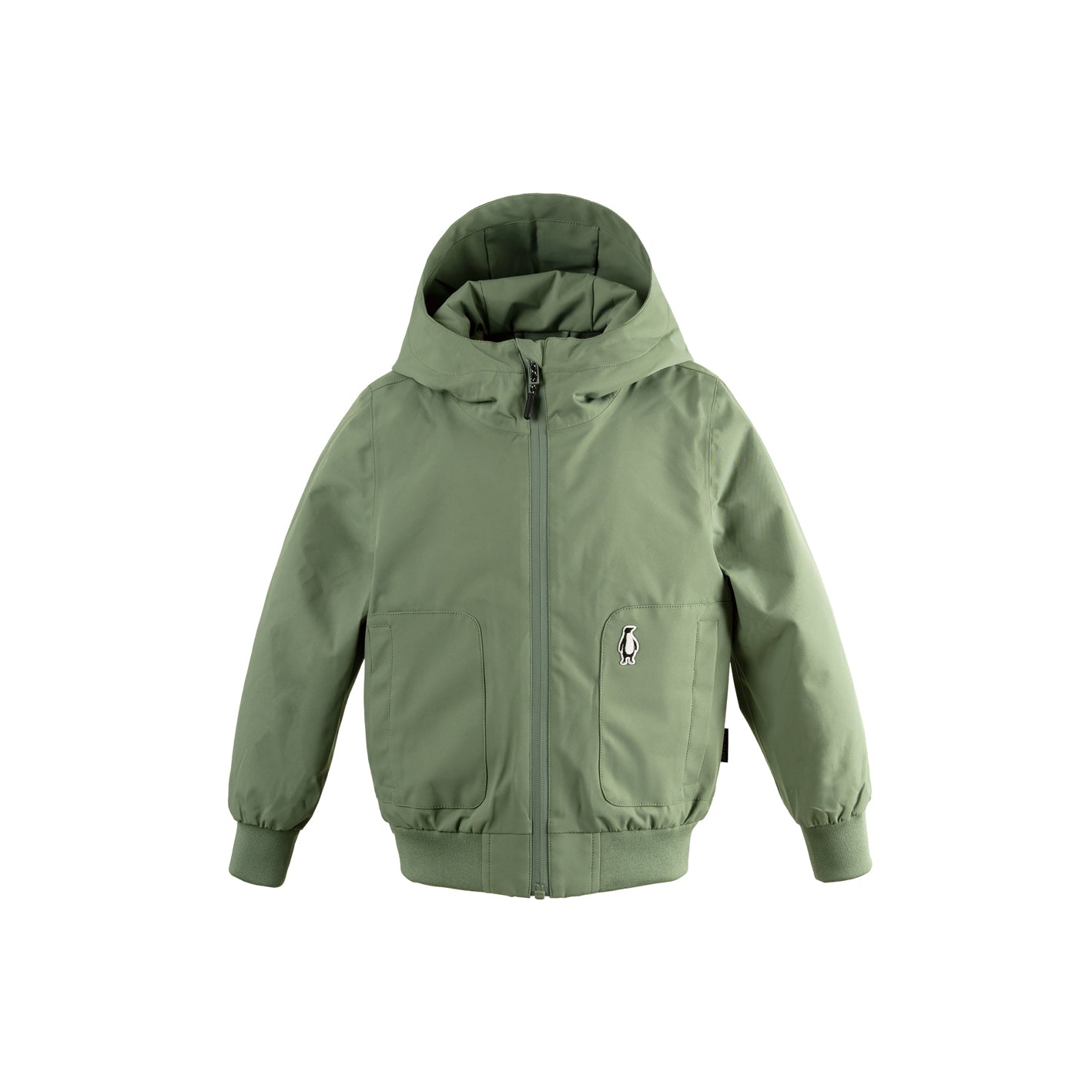 Kid wearing GOSOAKY BLUE BIRD Waterproof Jacket color oil green - from Outerwear collection of Spring / Summer 2026