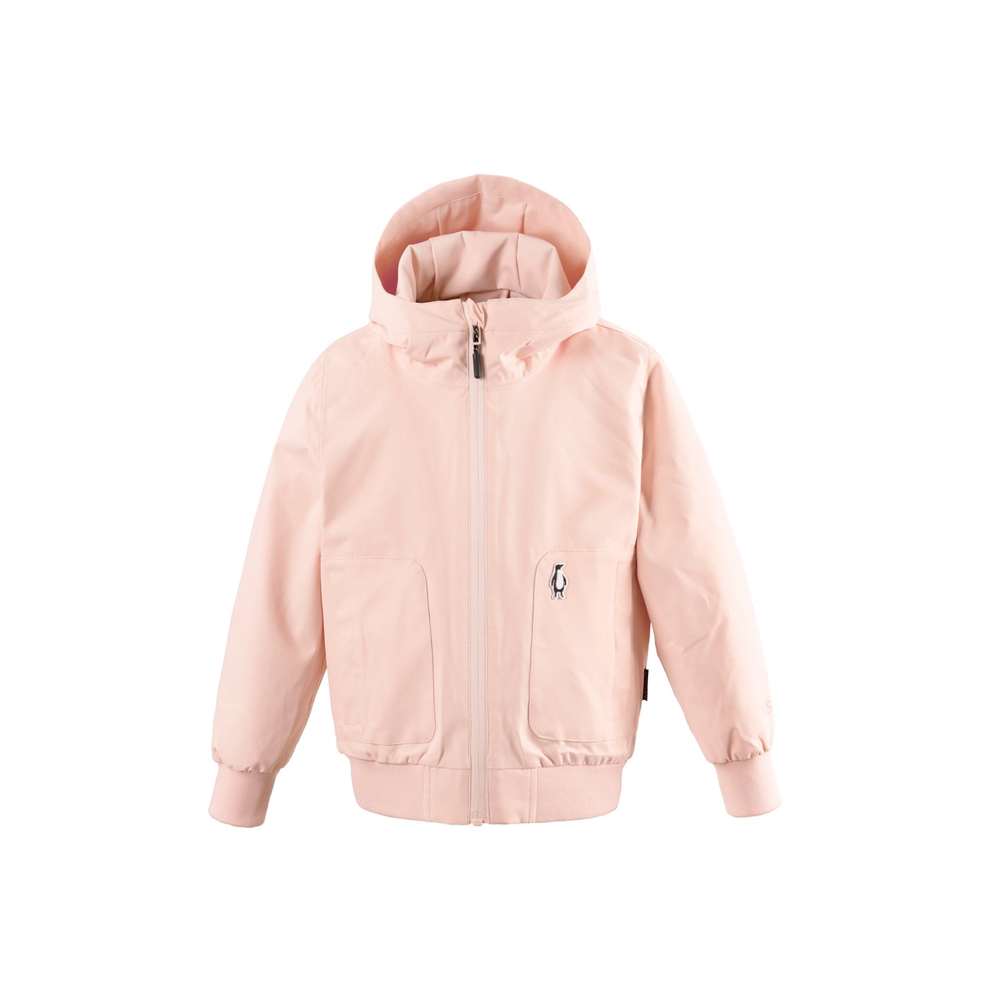 Kid wearing GOSOAKY BLUE BIRD Waterproof Jacket color pearl blush pink - from Outerwear collection of Spring / Summer 2026