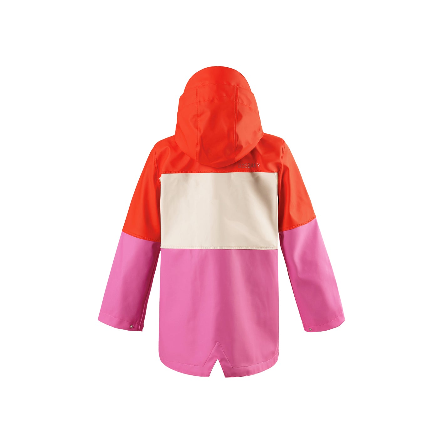 Kid wearing GOSOAKY ELEPHANT KID Lined Raincoat color poppin red multi - from Rainwear collection of Spring / Summer 2026