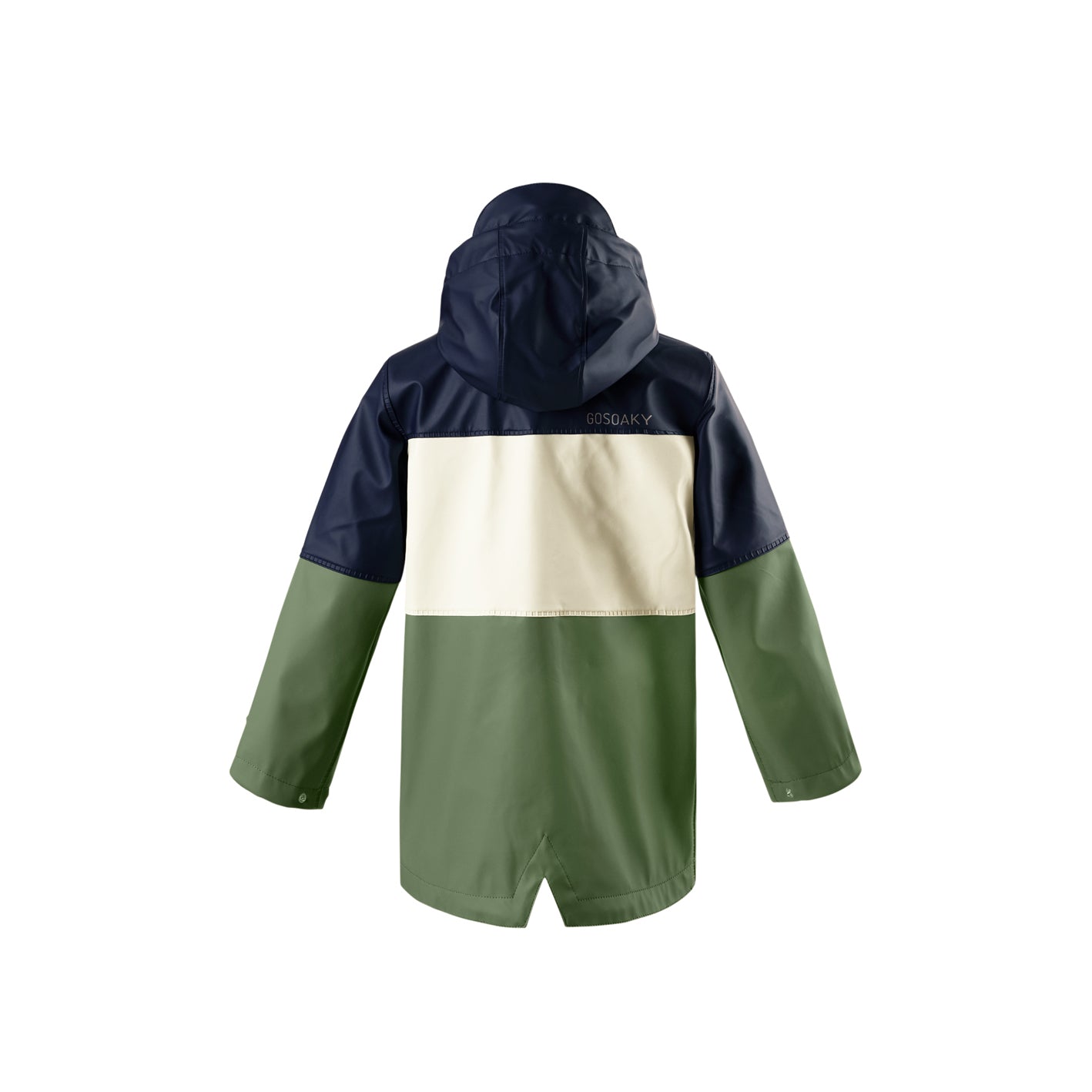 Kid wearing GOSOAKY ELEPHANT KID Lined Raincoat color sky captain blue multi - from Rainwear collection of Spring / Summer 2026