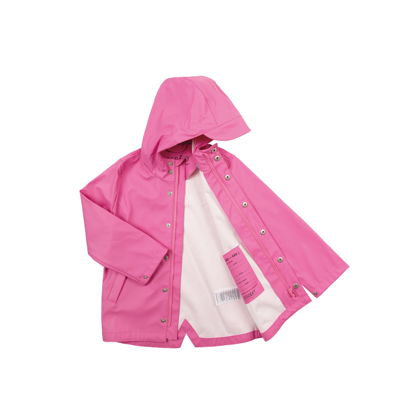 Kid wearing GOSOAKY ELEPHANT MAN Raincoat color wild orchid pink - from Rainwear collection of Spring / Summer 2026